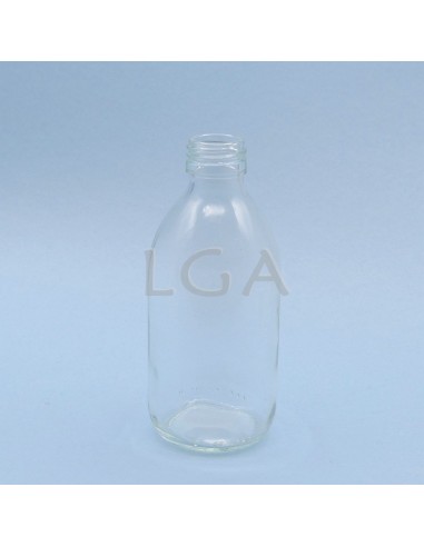 Rundes Fläschchen aus weißes Glas- ØPP28 300ml