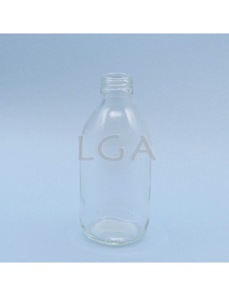 Flacon verre rond PP28 blanc 300ml